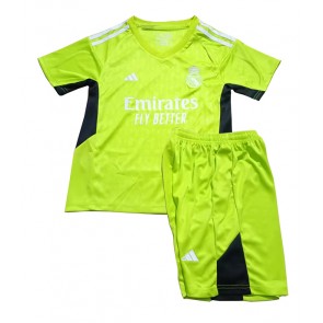 Real Madrid Brankářské Dětské Domácí dres komplet 2023-24 Krátký Rukáv (+ trenýrky)